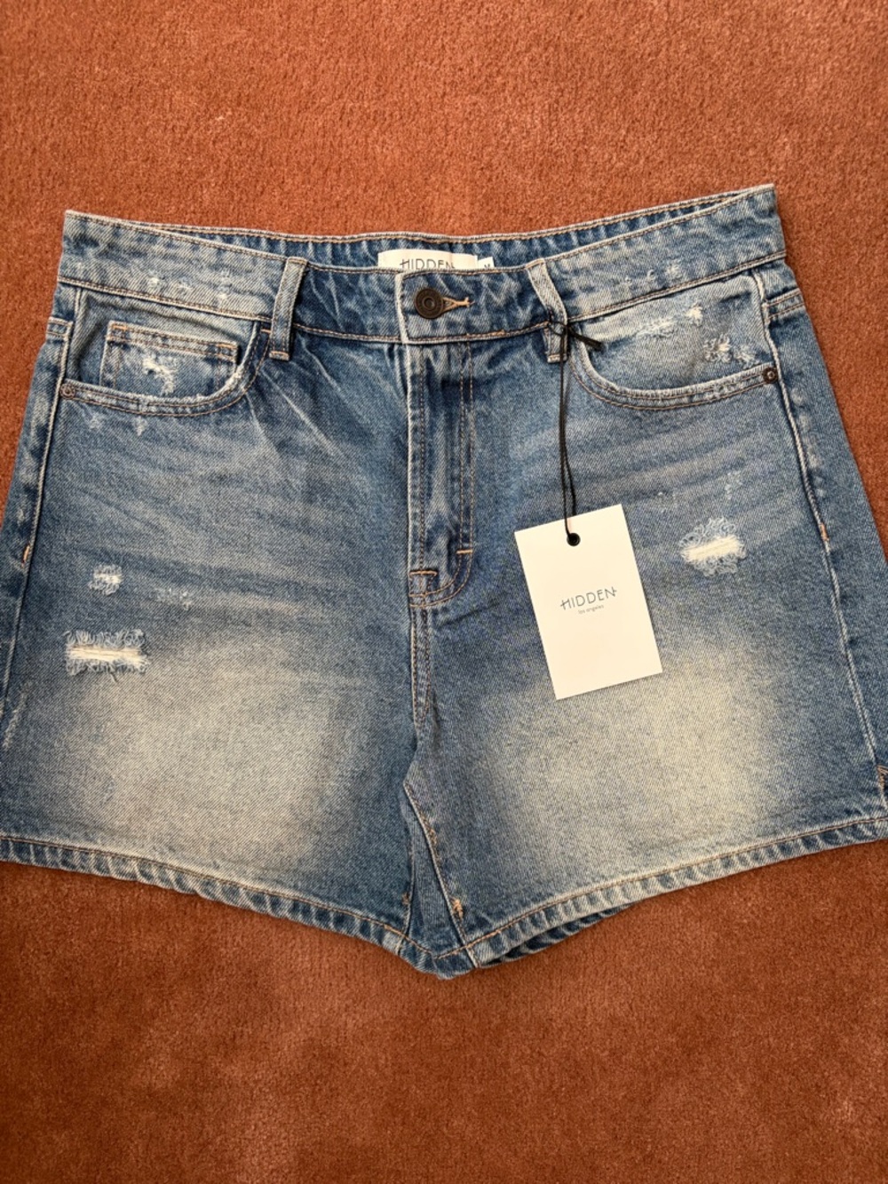 Hidden LA Riley Distressed Denim Shorts
